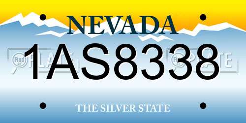 1AS8338 Nevada License Plate