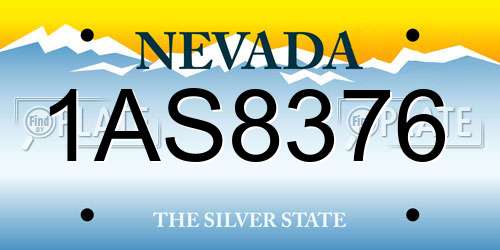 1AS8376 Nevada License Plate