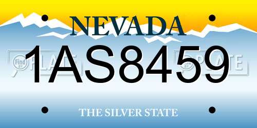 1AS8459 Nevada License Plate