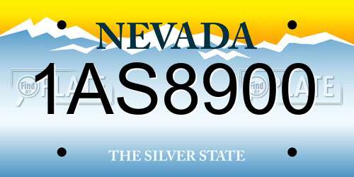 1AS8900 Nevada License Plate