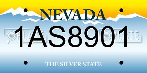 1AS8901 Nevada License Plate