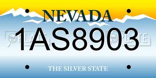 1AS8903 Nevada License Plate