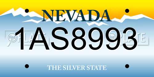 1AS8993 Nevada License Plate