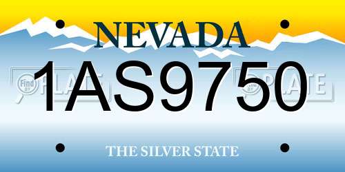 1AS9750 Nevada License Plate