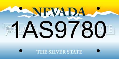 1AS9780 Nevada License Plate
