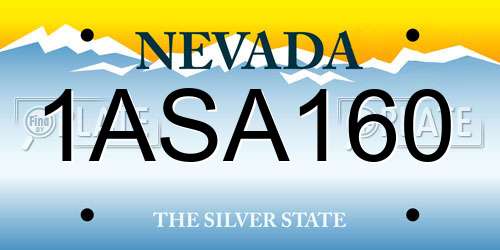 1ASA160 Nevada License Plate