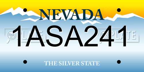 1ASA241 Nevada License Plate