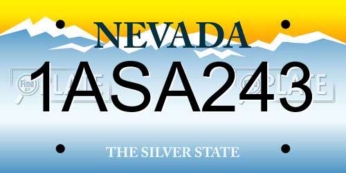 1ASA243 Nevada License Plate