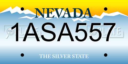 1ASA557 Nevada License Plate