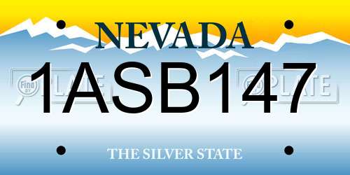 1ASB147 Nevada License Plate