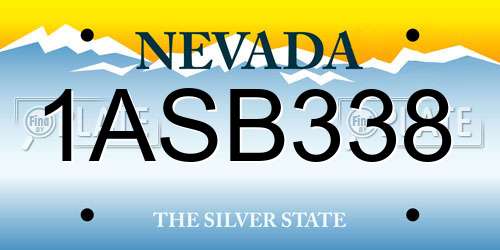 1ASB338 Nevada License Plate