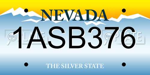 1ASB376 Nevada License Plate