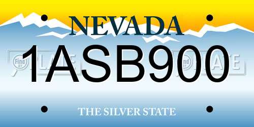 1ASB900 Nevada License Plate