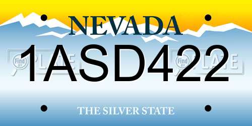 1ASD422 Nevada License Plate