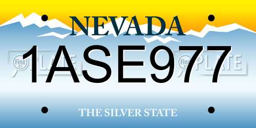 1ASE977 Nevada License Plate