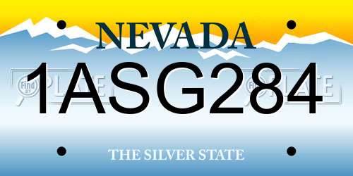 1ASG284 Nevada License Plate