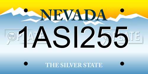 1ASI255 Nevada License Plate