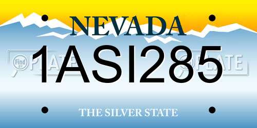 1ASI285 Nevada License Plate
