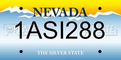 1ASI288 Nevada License Plate