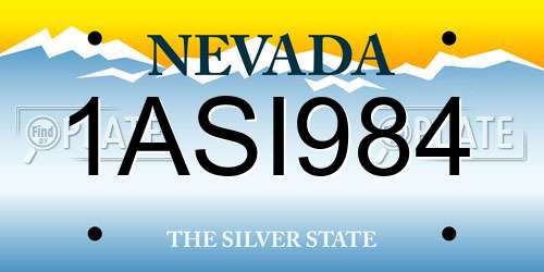 1ASI984 Nevada License Plate