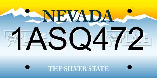 1ASQ472 Nevada License Plate