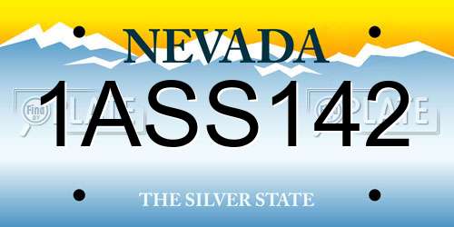 1ASS142 Nevada License Plate