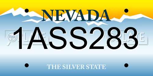 1ASS283 Nevada License Plate