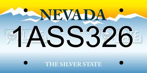 1ASS326 Nevada License Plate