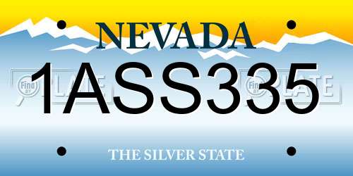 1ASS335 Nevada License Plate