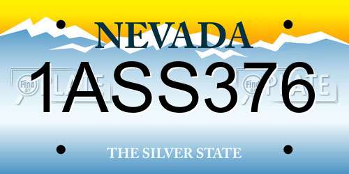 1ASS376 Nevada License Plate