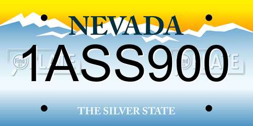 1ASS900 Nevada License Plate