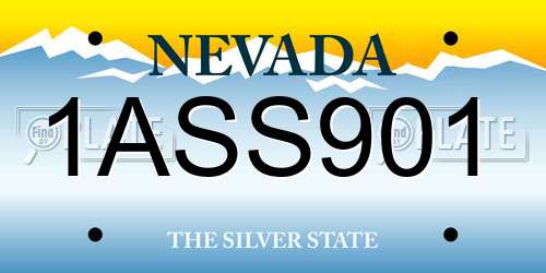 1ASS901 Nevada License Plate