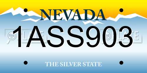 1ASS903 Nevada License Plate