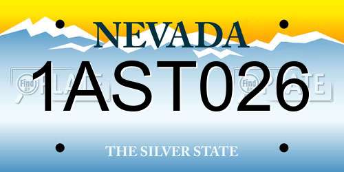 1AST026 Nevada License Plate