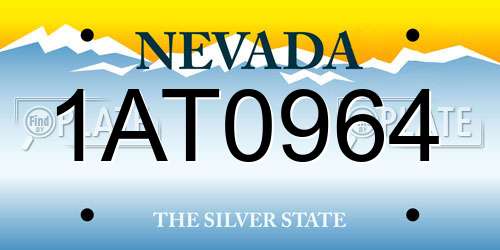 1AT0964 Nevada License Plate