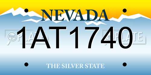 1AT1740 Nevada License Plate