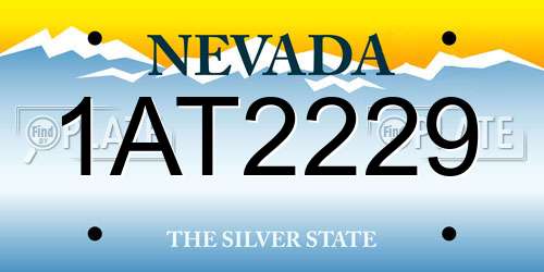 1AT2229 Nevada License Plate