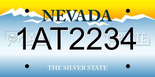 1AT2234 Nevada License Plate