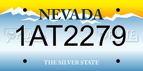 1AT2279 Nevada License Plate
