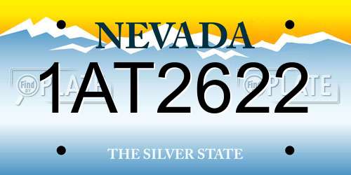 1AT2622 Nevada License Plate