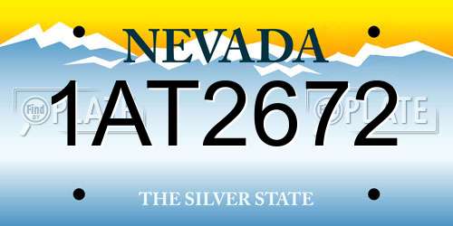 1AT2672 Nevada License Plate