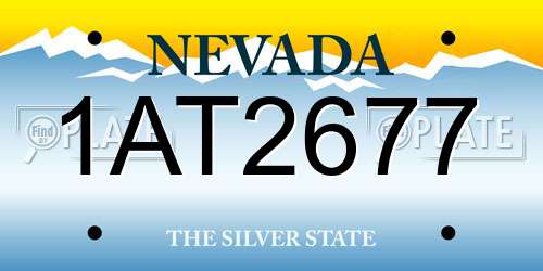 1AT2677 Nevada License Plate