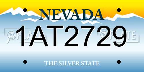 1AT2729 Nevada License Plate