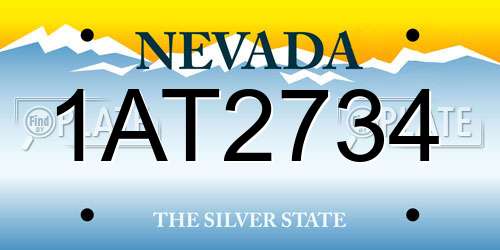 1AT2734 Nevada License Plate