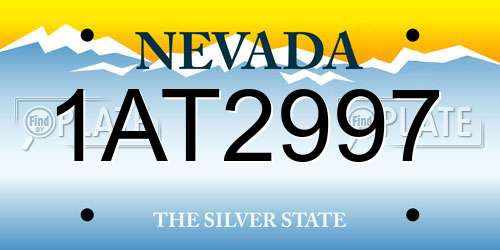 1AT2997 Nevada License Plate