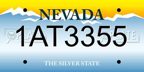 1AT3355 Nevada License Plate