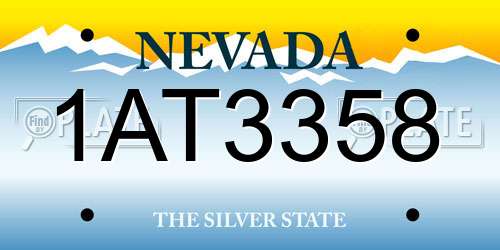 1AT3358 Nevada License Plate