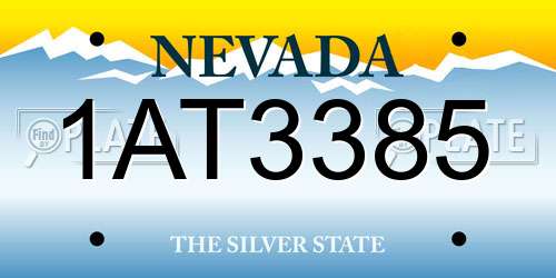 1AT3385 Nevada License Plate