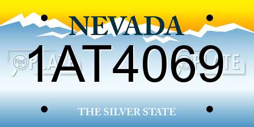 1AT4069 Nevada License Plate