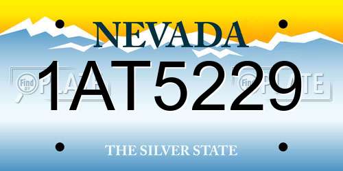 1AT5229 Nevada License Plate